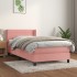 Cama box spring con colchón terciopelo rosa 90x200