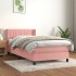 Cama box spring con colchón terciopelo rosa 90x190