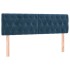 Cama box spring con colchón terciopelo azul oscuro 140x200