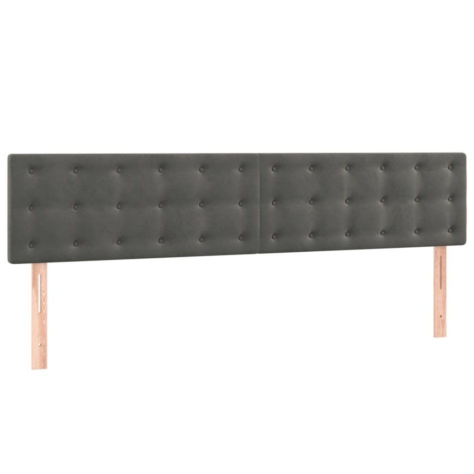 Cama box spring con colchón terciopelo gris oscuro 200x200
