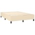 Cama box spring con colchón tela color crema 140x190