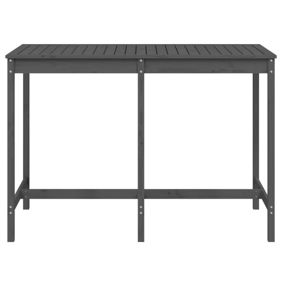 Mesa de jardín madera maciza pino gris 159,5x82,5x110