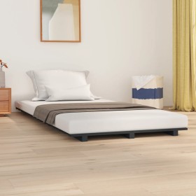 Estructura de cama madera maciza de pino gris 90x200