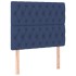 Cama box spring con colchón tela azul 100x200