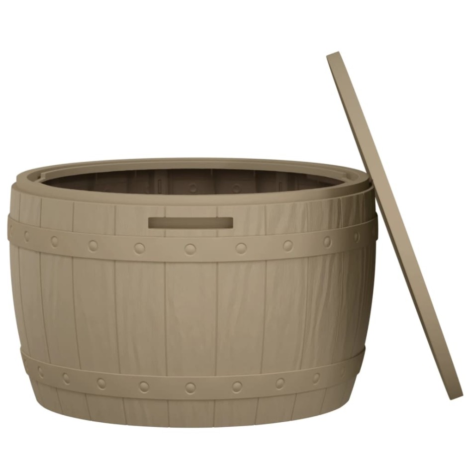 Caja de almacenaje de jardín 3 en 1 polipropileno marrón