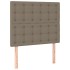 Cama box spring con colchón tela gris taupe 90x200