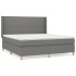 Cama box spring con colchón tela gris oscuro 180x200