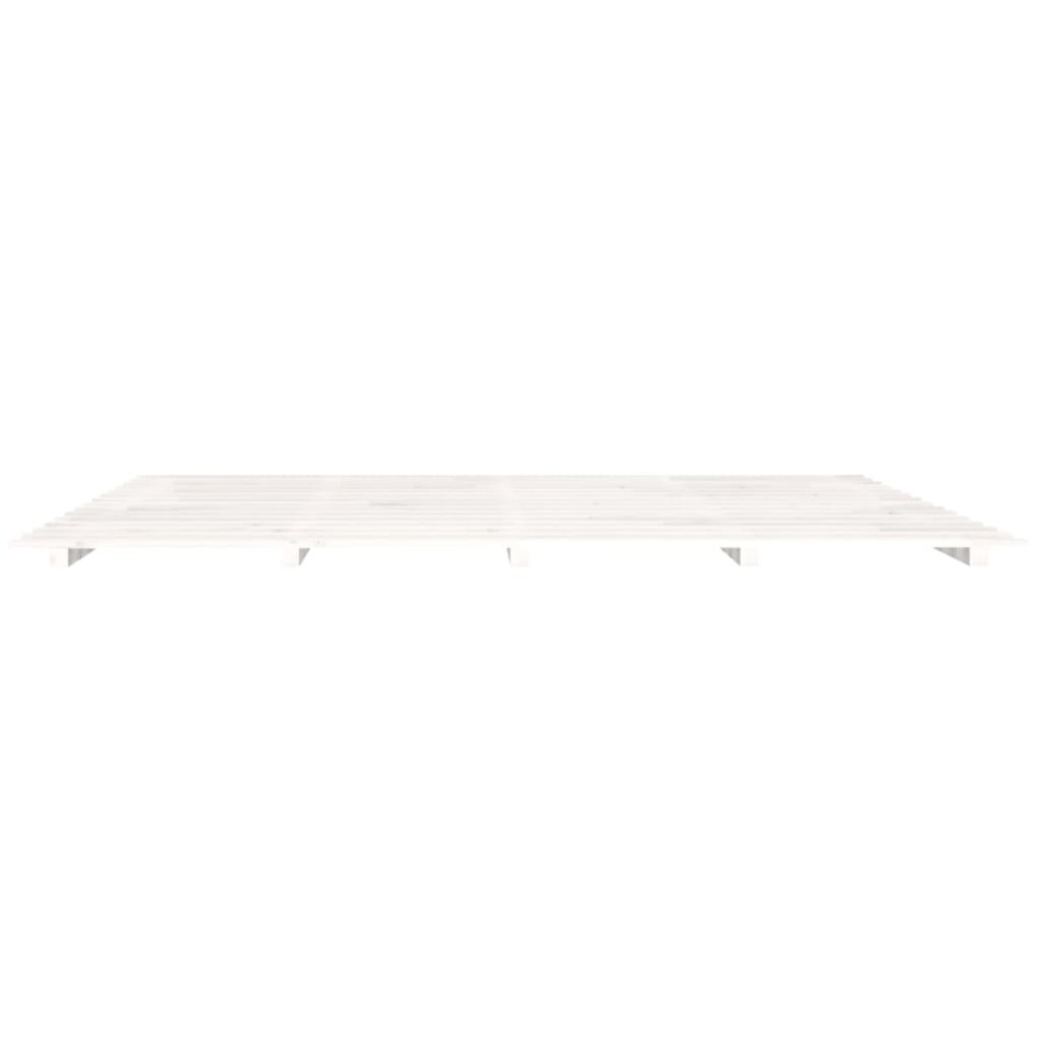Estructura de cama de madera maciza de pino blanco 200x200