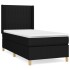 Cama box spring con colchón tela negro 100x200