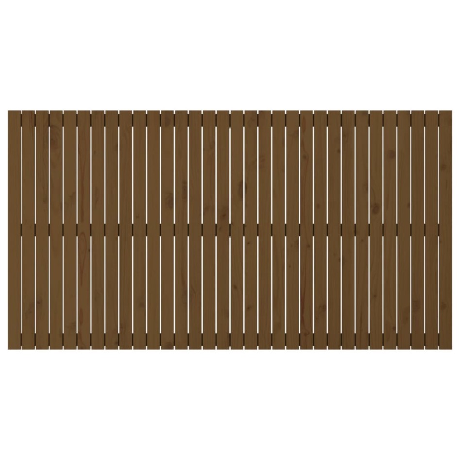Cabecero cama pared madera maciza pino marrón miel 204x3x110