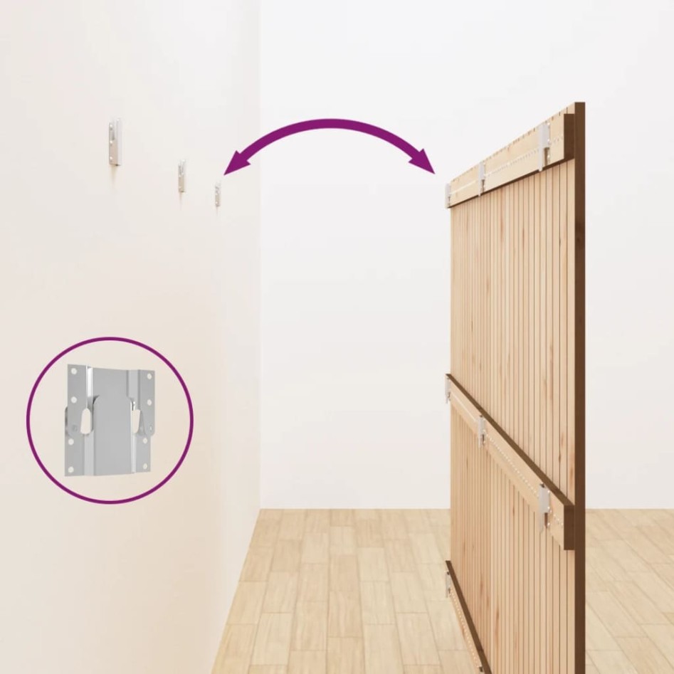 Cabecero cama pared madera maciza pino marrón miel 204x3x110