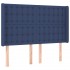 Cama box spring con colchón tela azul 140x190
