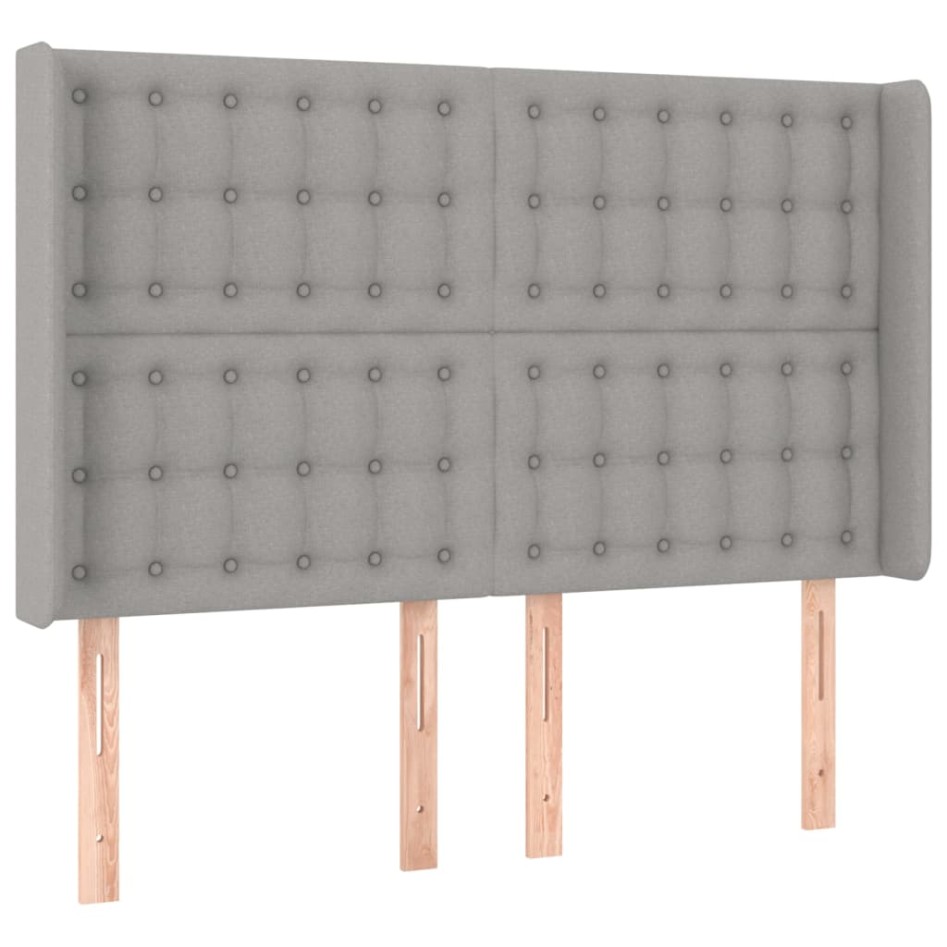 Cama box spring con colchón tela gris claro 140x200