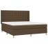 Cama box spring con colchón tela marrón oscuro 160x200