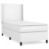 Cama box spring con colchón cuero sintético blanco 100x200