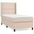 Cama box spring con colchón cuero sintético capuchino 90x200