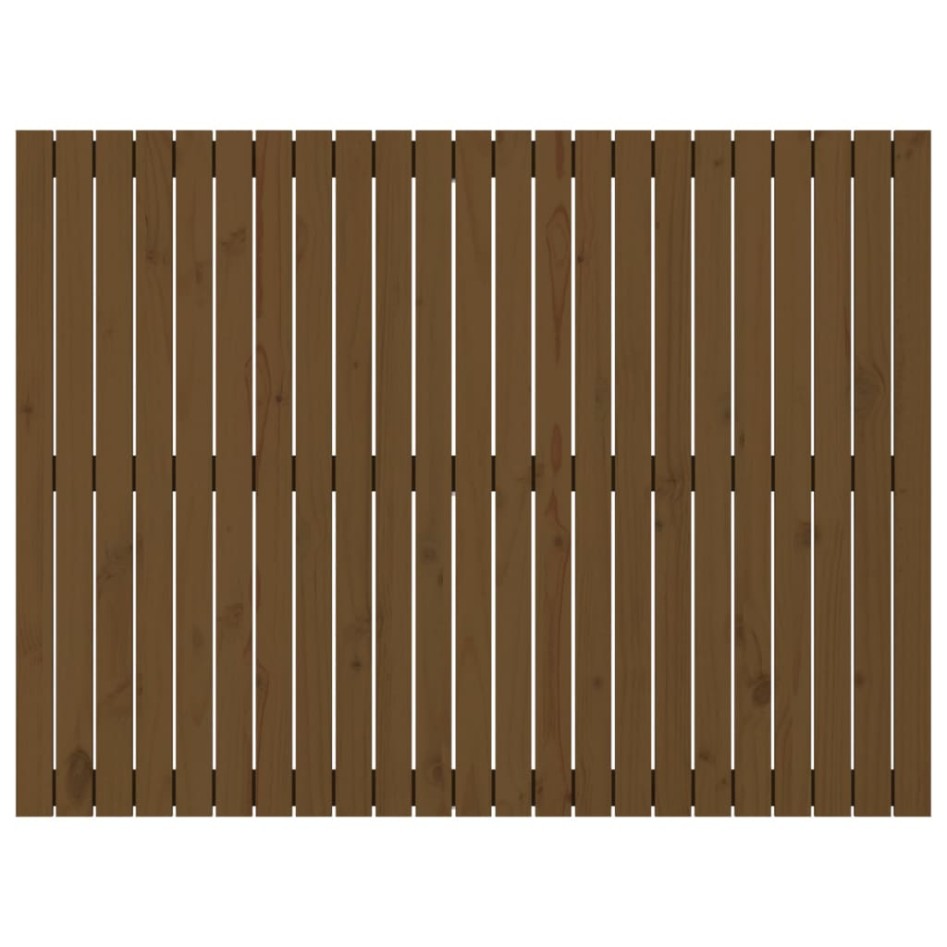 Cabecero de cama pared madera maciza marrón miel 146,5x3x110