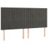 Cama box spring con colchón terciopelo gris oscuro 160x200