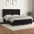 Cama box spring con colchón terciopelo negro 160x200