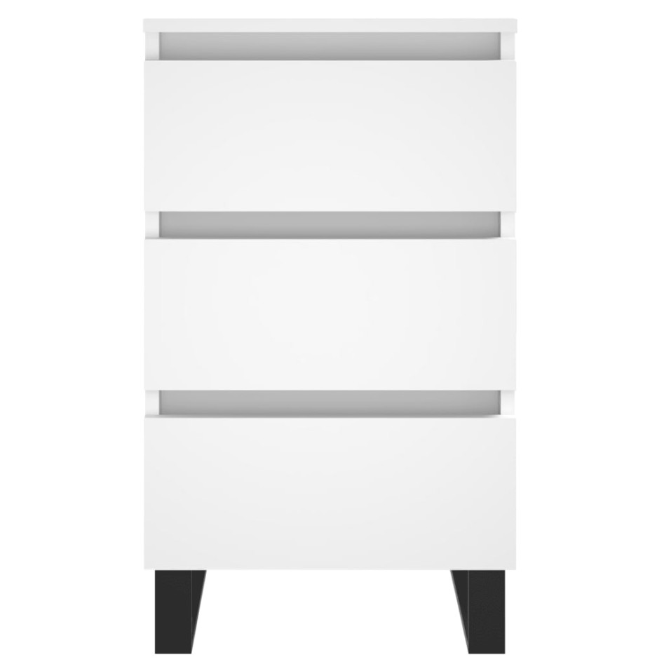 Mesitas de noche 2 uds madera de ingeniería blanco 40x35x69