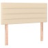 Cama box spring colchón y luces LED tela crema 80x200