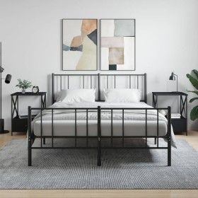 Mesitas de noche 2 uds madera de ingeniería negro 50x41x65