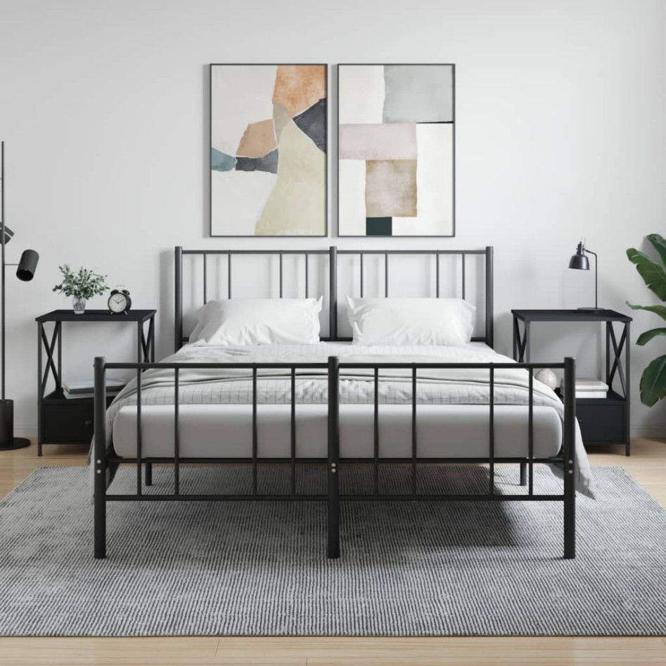 Mesitas de noche 2 uds madera de ingeniería negro 50x41x65