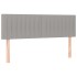 Cama box spring colchón y luces LED tela gris claro 140x200