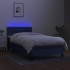 Cama box spring colchón y luces LED tela azul 80x200