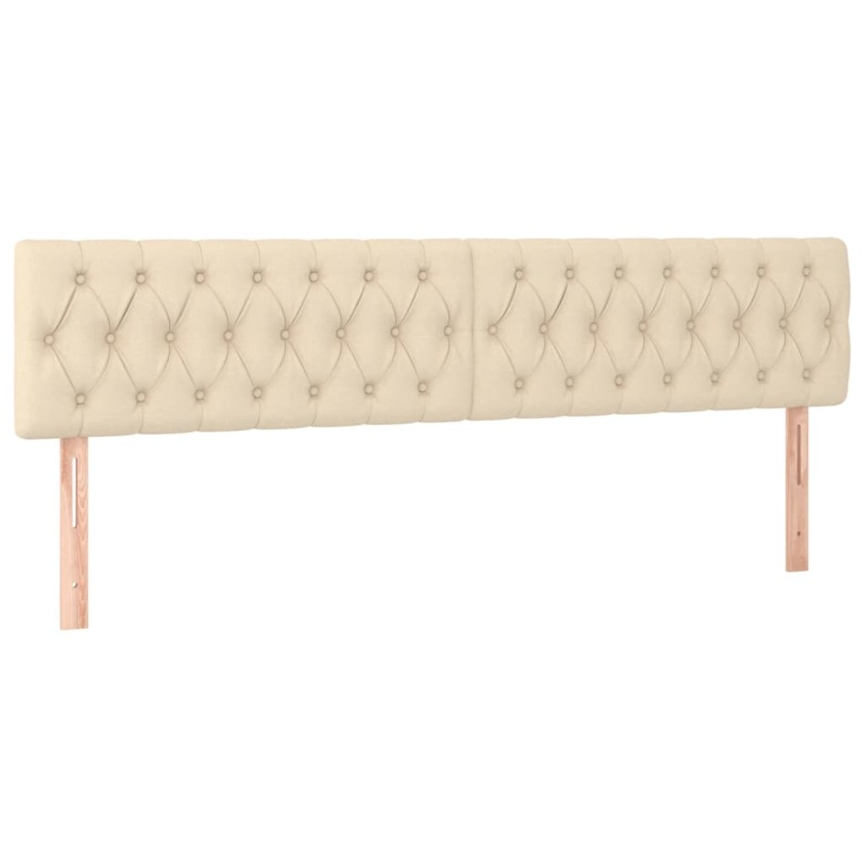 Cama box spring colchón y luces LED tela crema 200x200