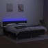 Cama box spring con colchón LED tela negro 180x200