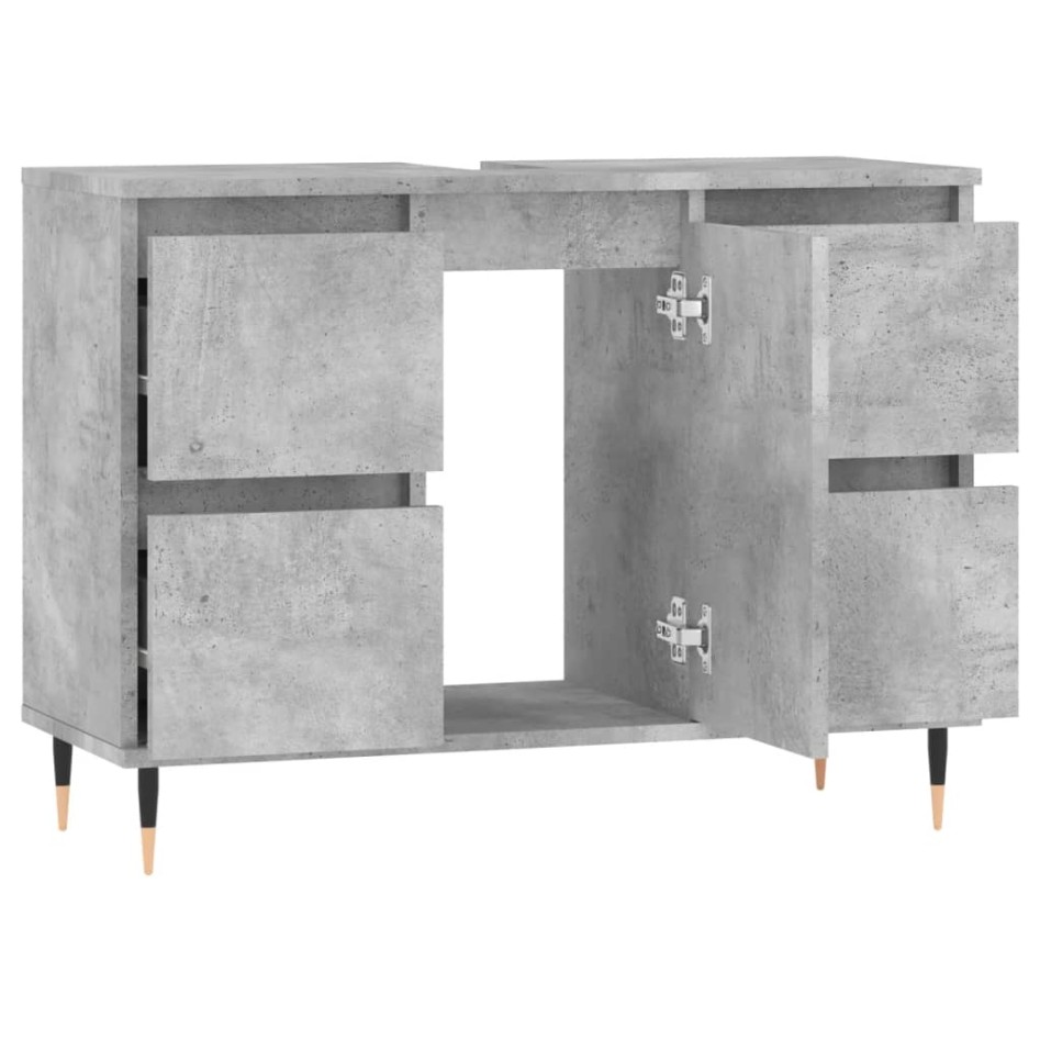 Mueble de baño madera de ingeniería gris hormigón 80x33x60