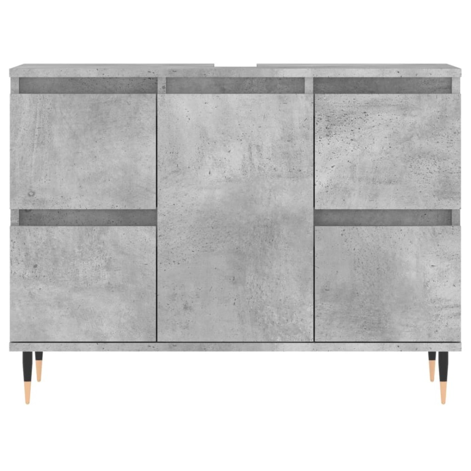 Mueble de baño madera de ingeniería gris hormigón 80x33x60