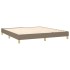 Cama box spring con colchón LED tela gris taupe 160x200