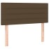 Cama box spring con colchón LED tela marrón oscuro 100x200