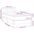 Cama box spring con colchón LED tela marrón oscuro 80x200