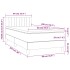 Cama box spring con colchón y LED tela azul 90x200