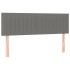 Cama box spring colchón y luces LED tela gris oscuro 140x190