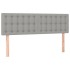 Cama box spring colchón y luces LED tela gris claro 140x190