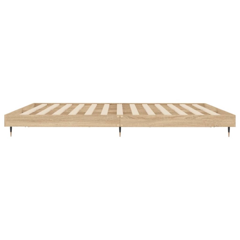Estructura de cama madera de ingeniería roble Sonoma 200x200