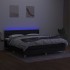 Cama box spring con colchón LED tela negro 180x200
