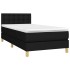 Cama box spring con colchón LED tela negro 100x200