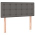 Cama box spring y colchón LED cuero sintético gris 90x190