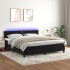 Cama box spring colchón y LED terciopelo negro 160x200