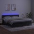 Cama box spring colchón y LED terciopelo negro 160x200