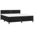 Cama box spring colchón y LED terciopelo negro 160x200
