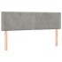 Cama box spring colchón y LED terciopelo gris claro 140x200