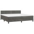 Cama box spring colchón y LED terciopelo gris oscuro 200x200