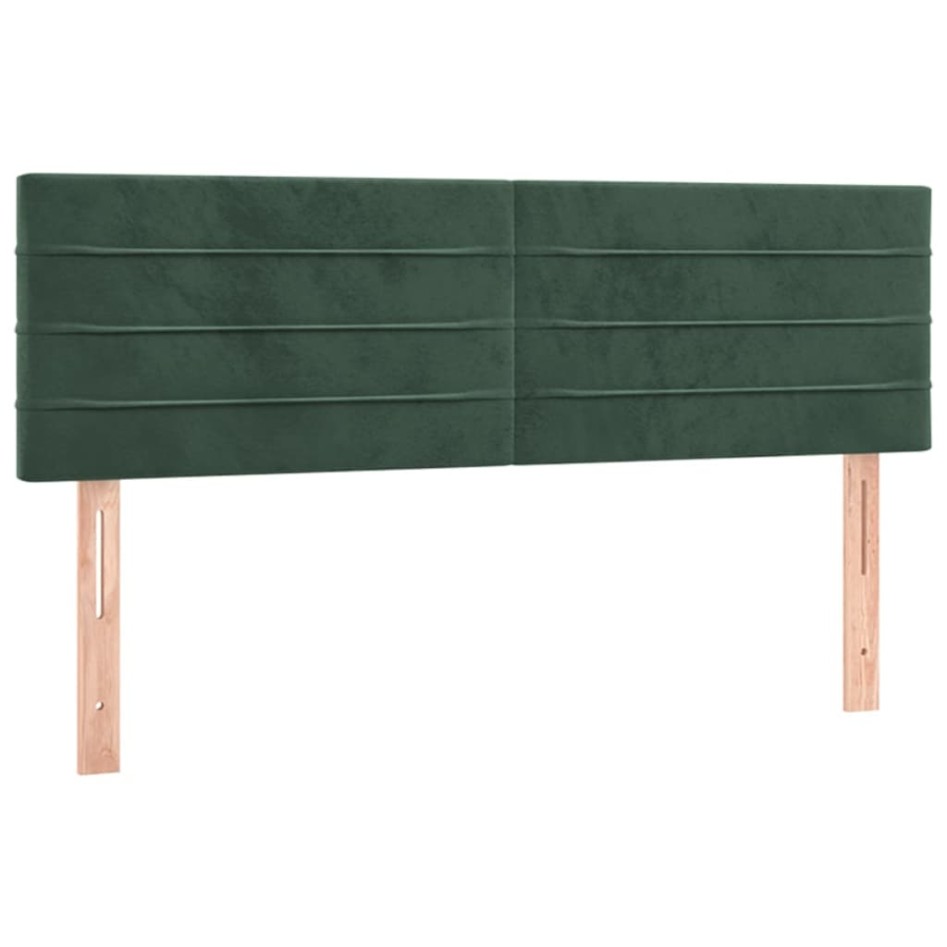 Cama box spring colchón y LED terciopelo verde oscuro