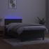 Cama box spring colchón y LED terciopelo gris oscuro 100x200